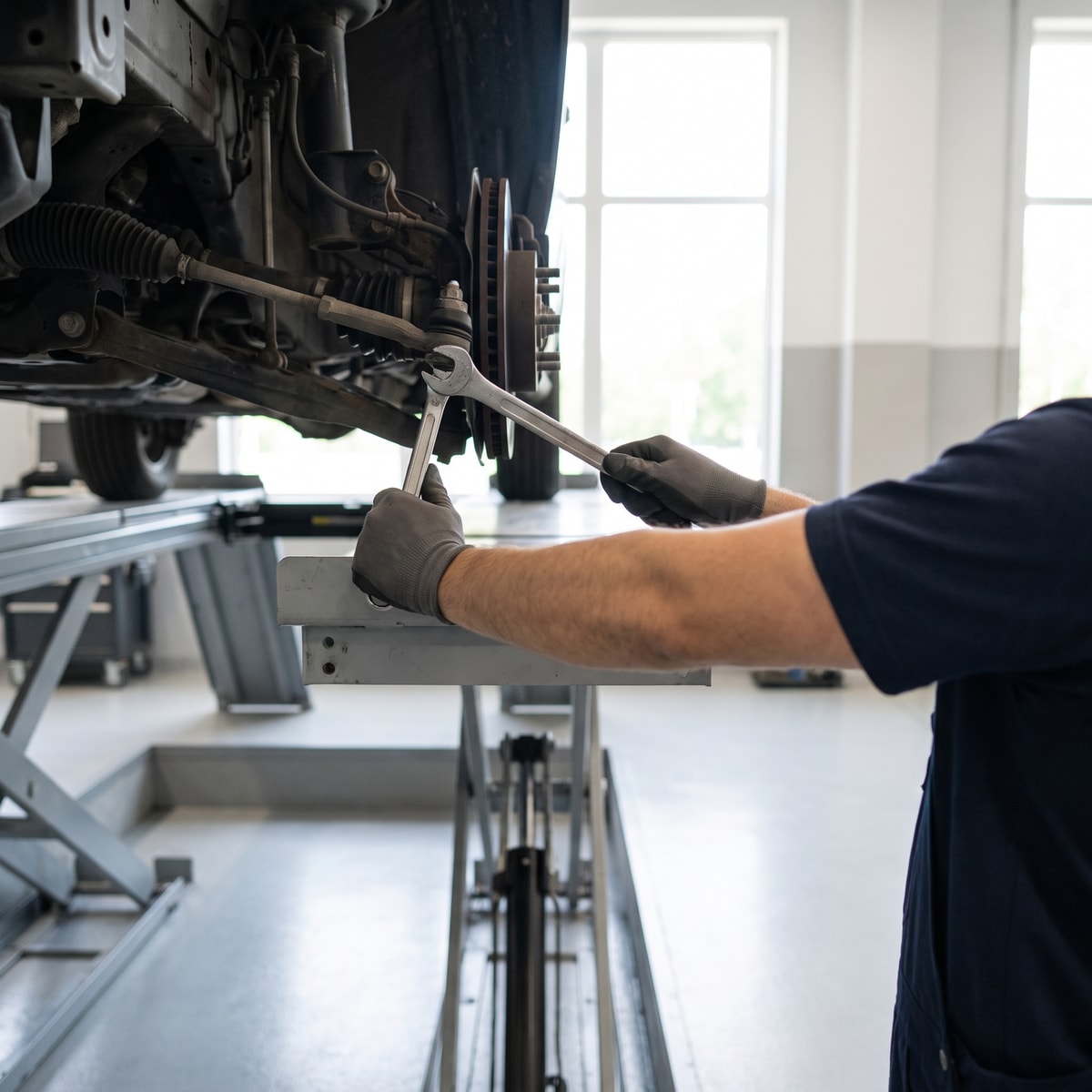 Toe Adjustment — Tie rods turned to the target figure