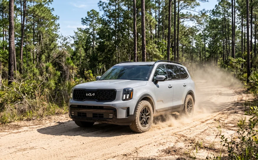 Kia Telluride X-Pro on a wooded Gulf Coast trail near Mobile AL