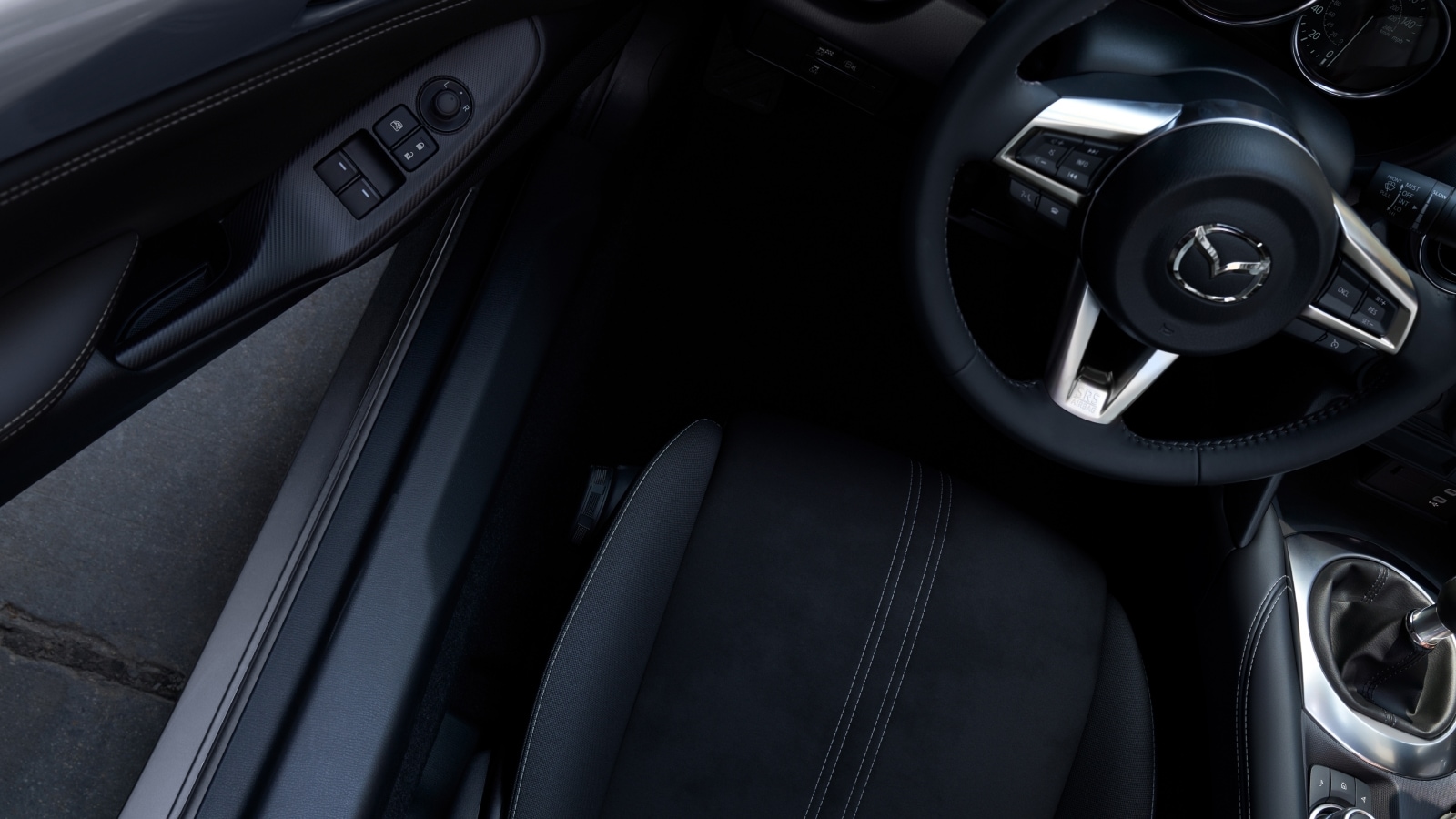 Two-seat cabin of the Mazda MX-5 Miata RF