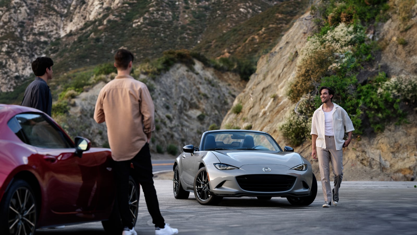 Mazda MX-5 Miata with the soft top down